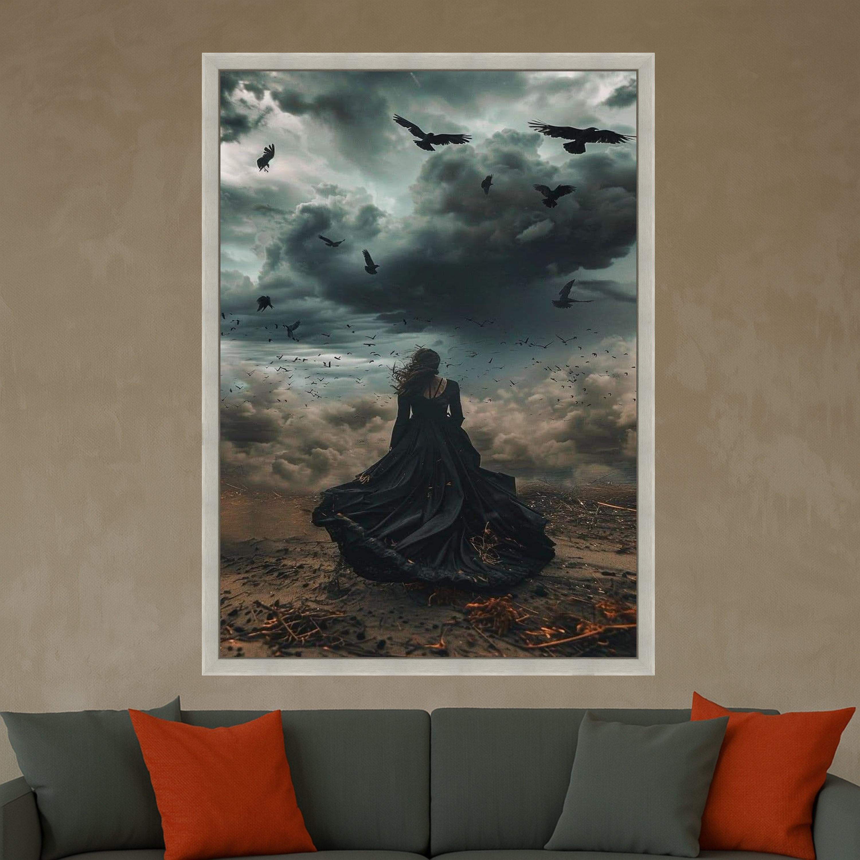 Gothic Canvas Print Wall Decoration – Dark Fantasy Wall Art Ready to Hang Wall Decor