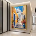 Greek Island Canvas Print – Santorini Wall Art – Mediterranean Coastal Wall Decor Ready to Hang