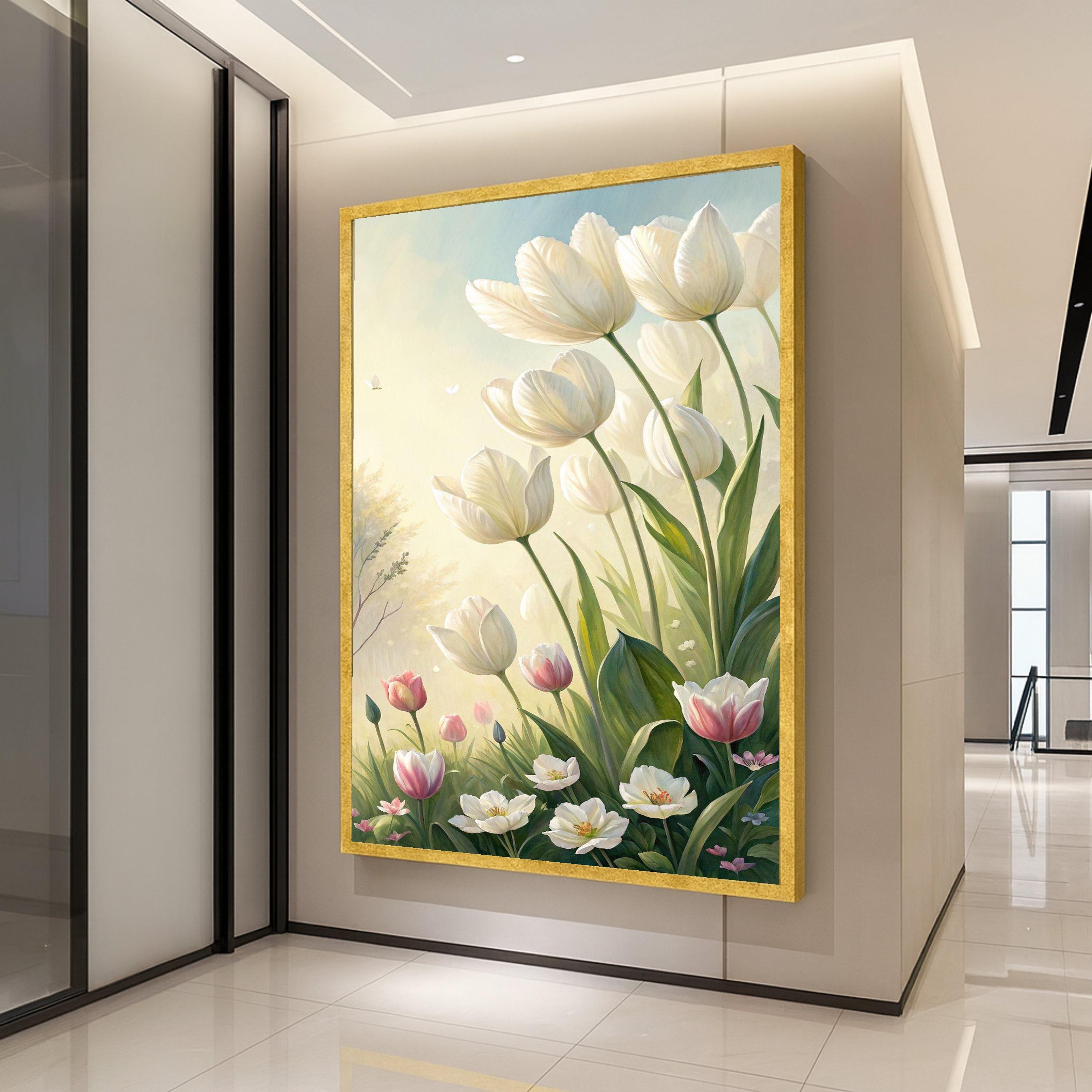 Tulip Canvas Print Wall Decoration – Spring Floral Wall Art Ready to Hang Wall Decor