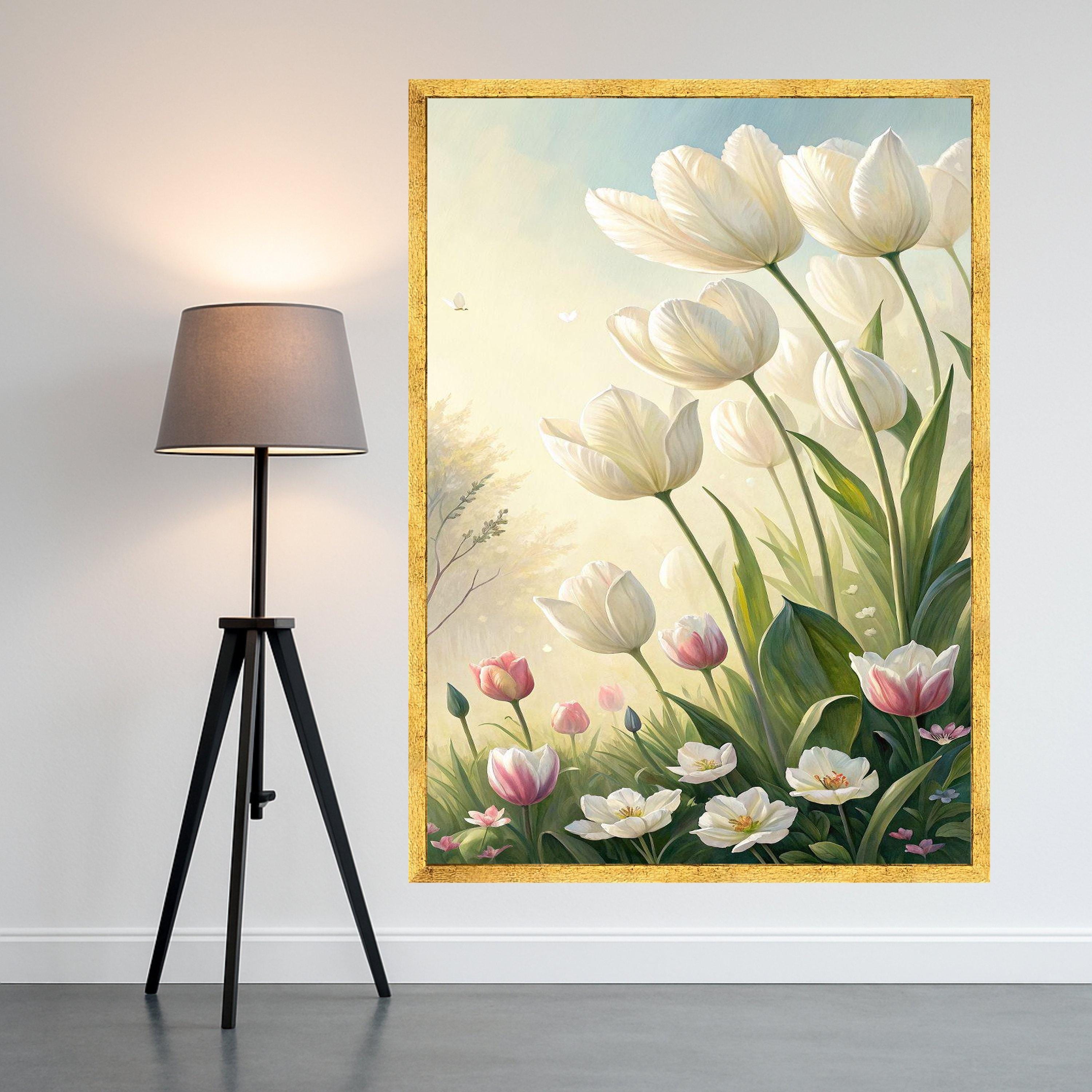 Tulip Canvas Print Wall Decoration – Spring Floral Wall Art Ready to Hang Wall Decor