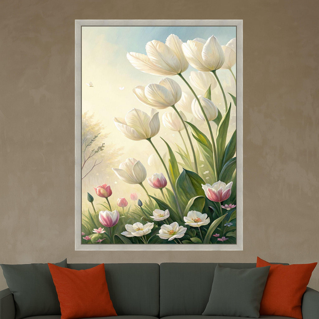 Tulip Canvas Print Wall Decoration – Spring Floral Wall Art Ready to Hang Wall Decor