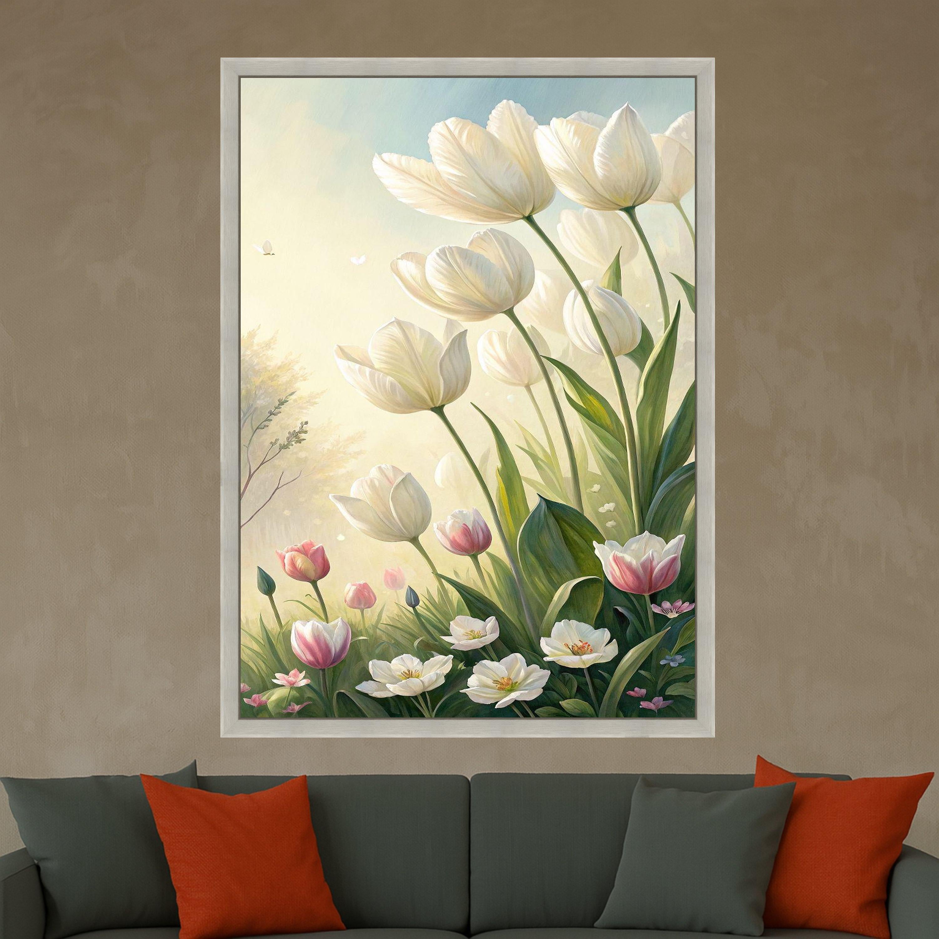 Tulip Canvas Print Wall Decoration – Spring Floral Wall Art Ready to Hang Wall Decor