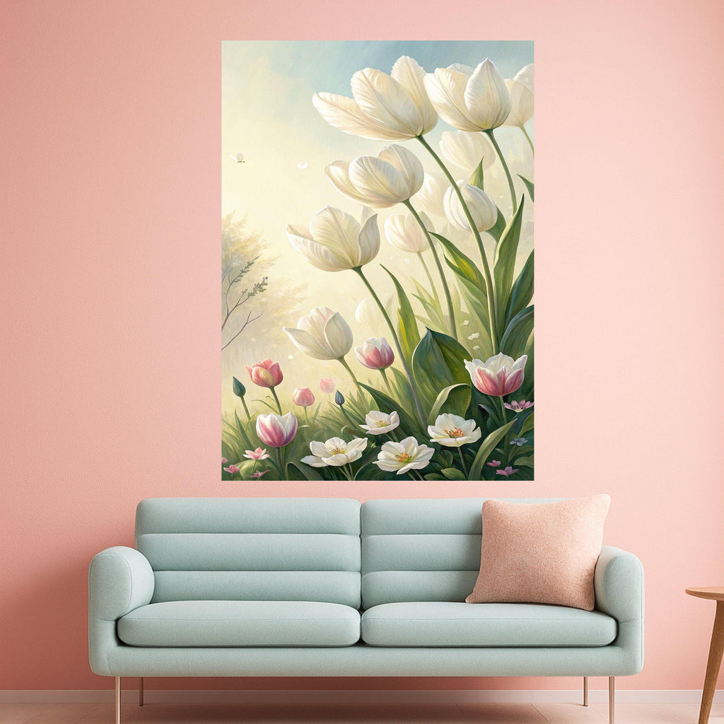 Tulip Canvas Print Wall Decoration – Spring Floral Wall Art Ready to Hang Wall Decor
