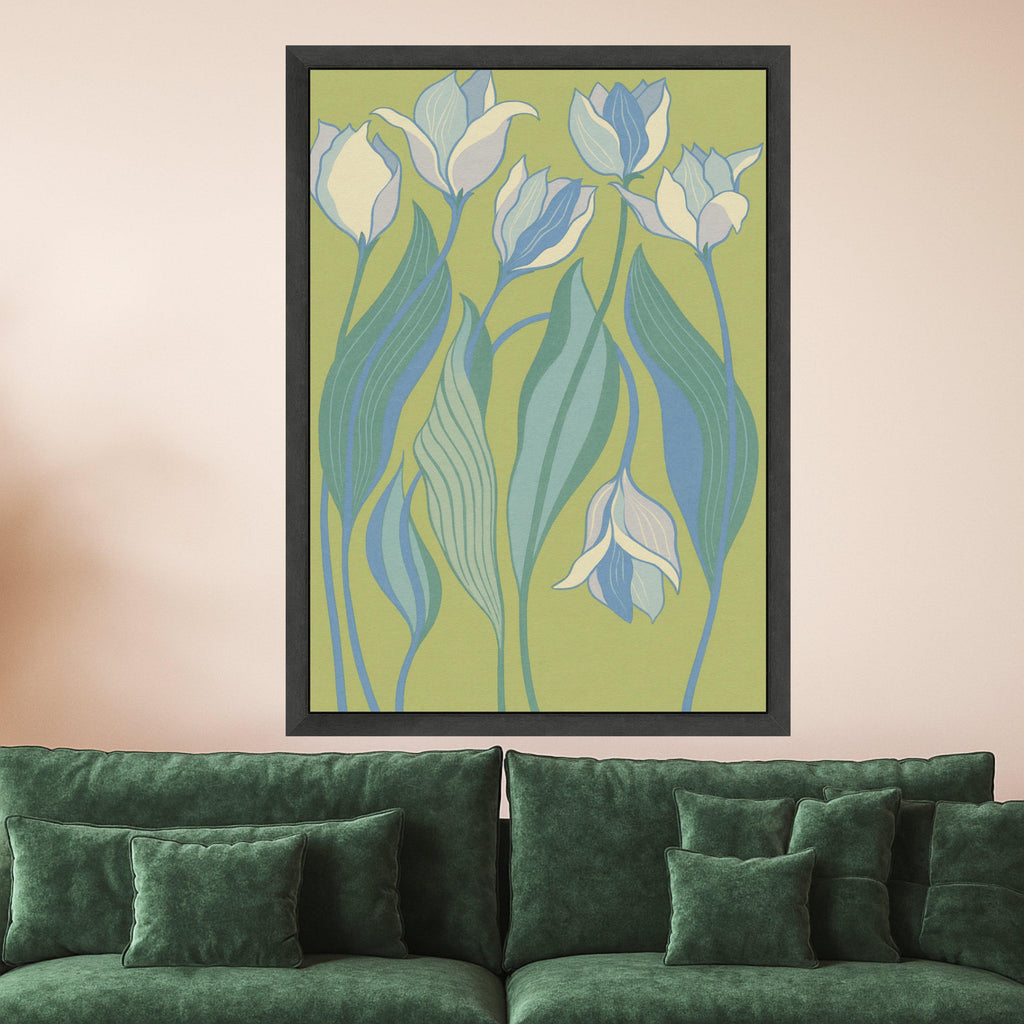 Botanical Canvas Print Wall Decoration – Modern Floral Wall Art Ready to Hang Wall Decor