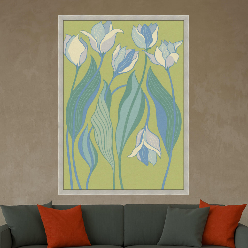 Botanical Canvas Print Wall Decoration – Modern Floral Wall Art Ready to Hang Wall Decor
