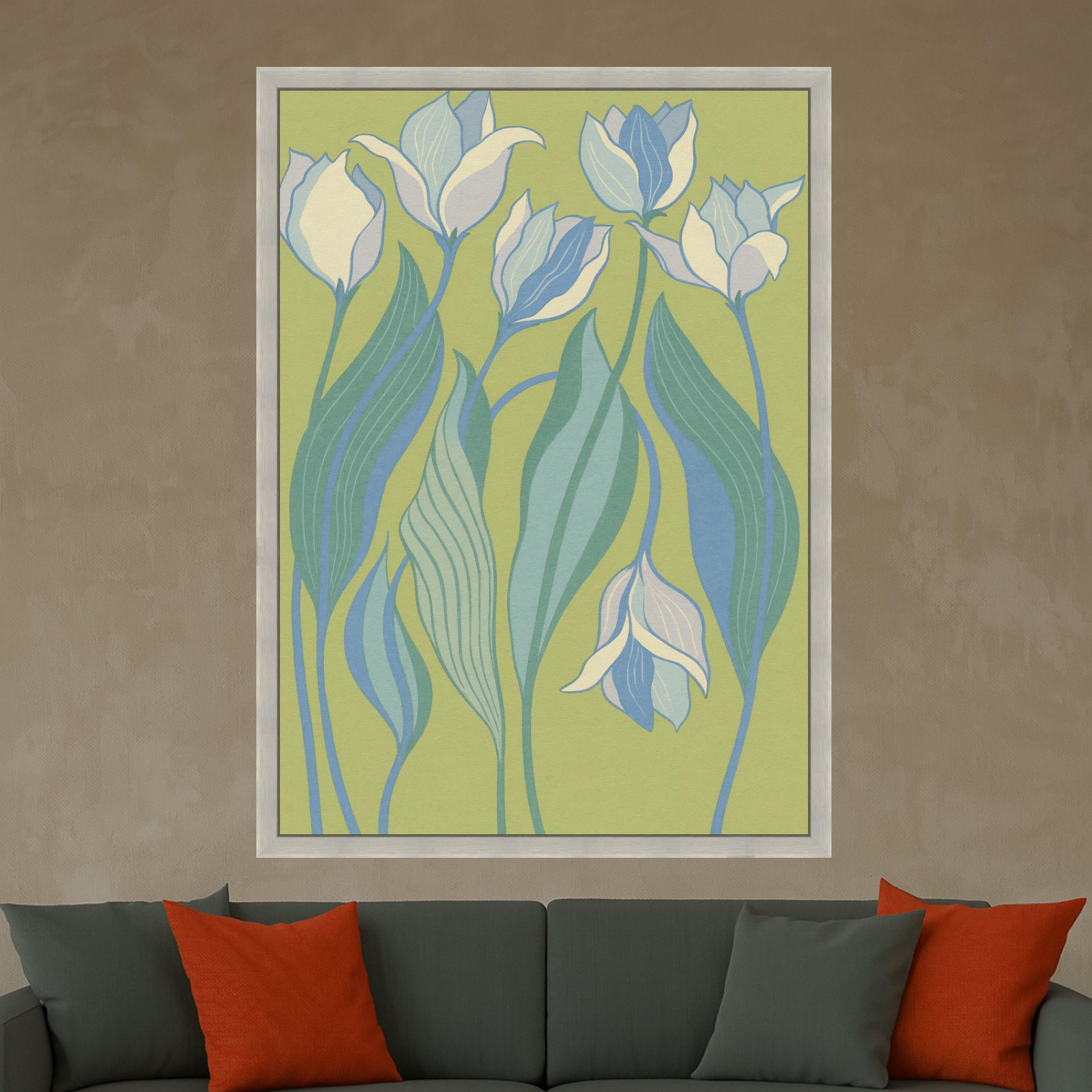 Botanical Canvas Print Wall Decoration – Modern Floral Wall Art Ready to Hang Wall Decor