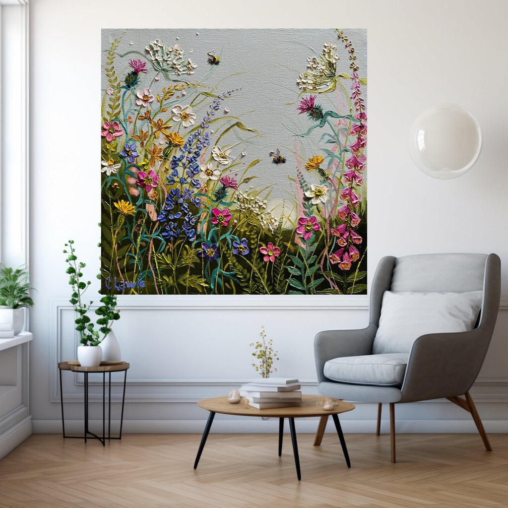 Wildflower Canvas Print Wall Decoration – Nature Inspired Floral Wall Art Ready to Hang Wall Decor