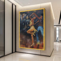 Elegant Latin Dance Scene Canvas, Couple Dancing Art, Nightlife Wall Decor, Vibrant Movement Painting, Home Living Room Ready To Hang
