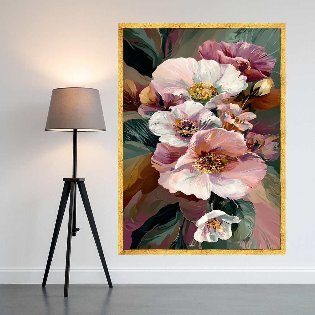 Floral Canvas Print Wall Decoration – Modern Flower Wall Art Ready to Hang Wall Decor