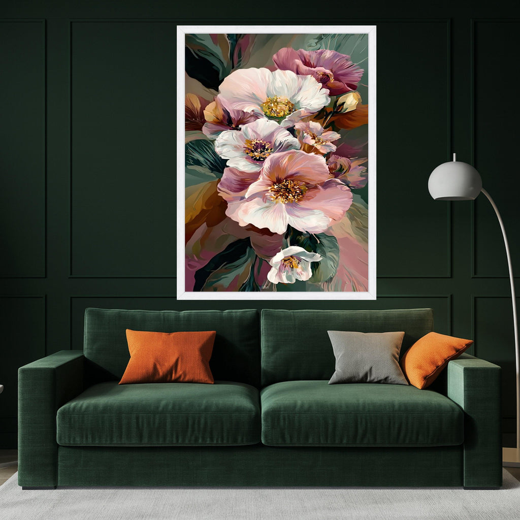 Floral Canvas Print Wall Decoration – Modern Flower Wall Art Ready to Hang Wall Decor