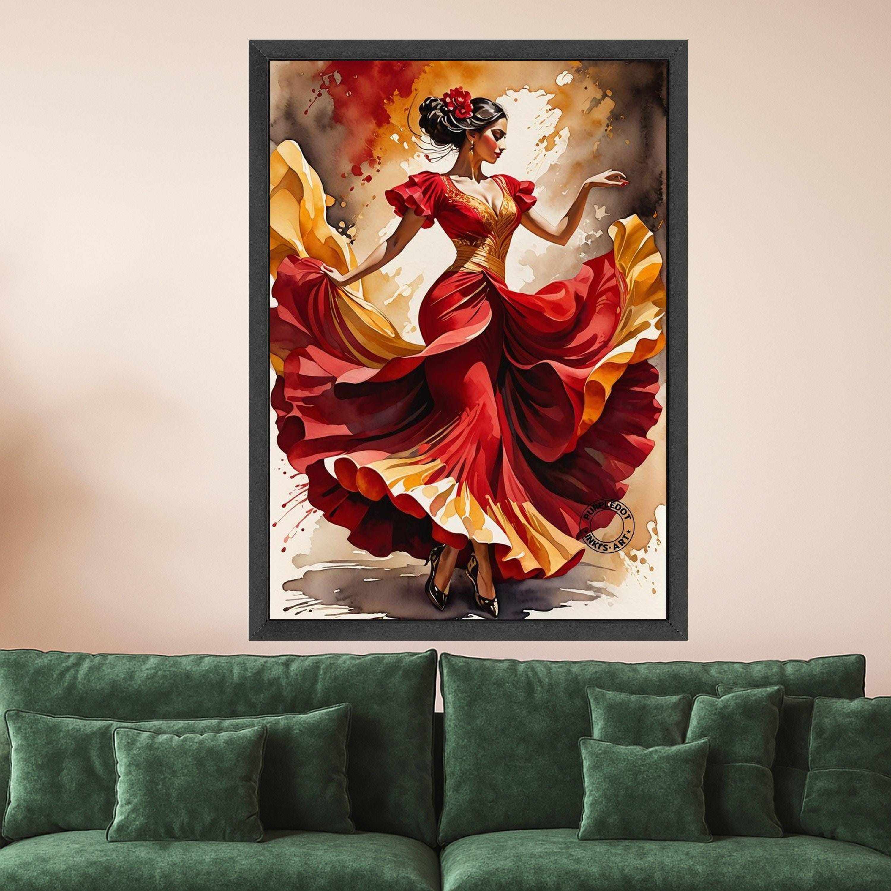 Flamenco Dancer Canvas Print – Spanish Dance Wall Art, Bold Wall Decor, Ready to Hang Wall Decoration