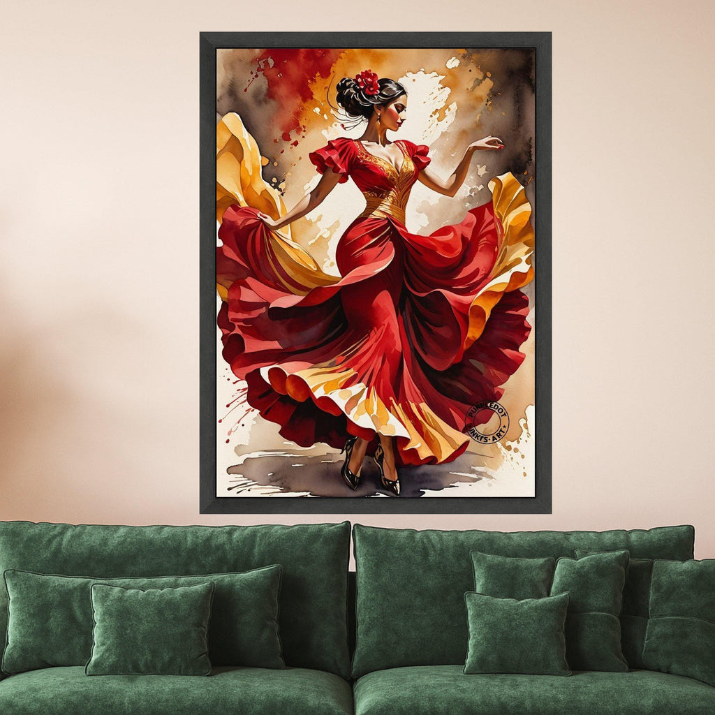 Flamenco Dancer Canvas Print – Spanish Dance Wall Art, Bold Wall Decor, Ready to Hang Wall Decoration