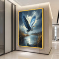 Heron in Flight Canvas Print – Bird Wall Art, Nature Wall Decor, Ready to Hang Marsh Landscape Wall Decoration