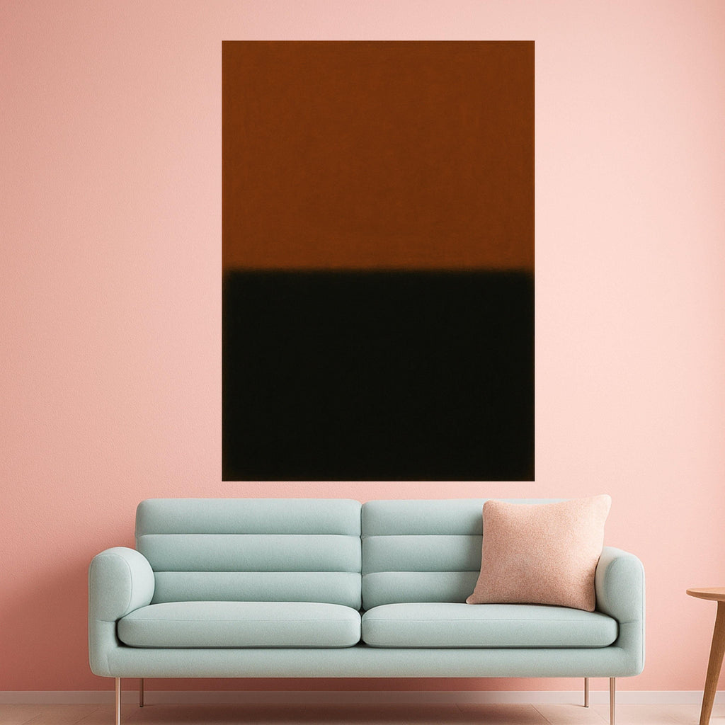 Minimalist Rust & Black Canvas Print – Modern Abstract Wall Art, Wall Decor, Ready to Hang Wall Decoration