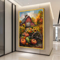 Rustic Barn Canvas Wall Art – Autumn Wall Decor, Farmhouse Wall Art Ready to Hang