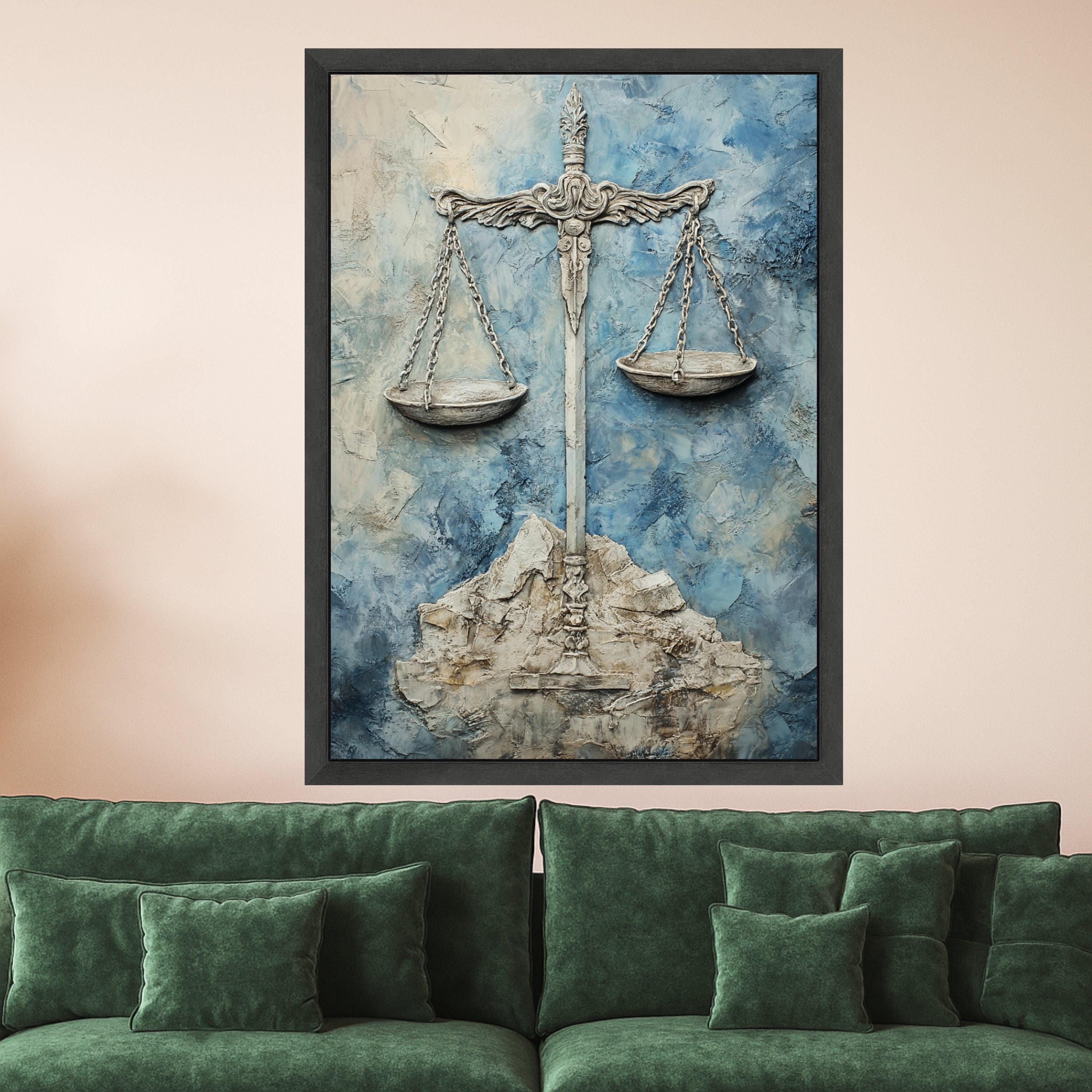 Scales of Justice Canvas Print – Law Office Wall Decor – Legal Symbol Wall Art – Ready to Hang Wall Decoration