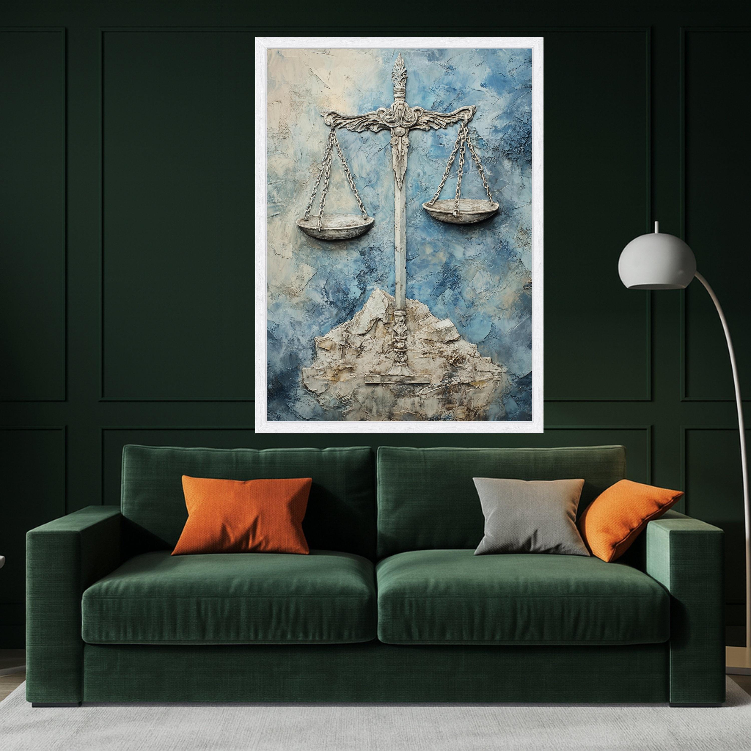 Scales of Justice Canvas Print – Law Office Wall Decor – Legal Symbol Wall Art – Ready to Hang Wall Decoration