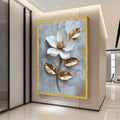 White and Gold Magnolia Canvas Print – Elegant Wall Art, Wall Decor, Ready to Hang Floral Wall Decoration