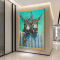 Funny Donkey Duo Canvas Print – Farmhouse Wall Art, Wall Decor, Ready to Hang Animal Wall Decoration