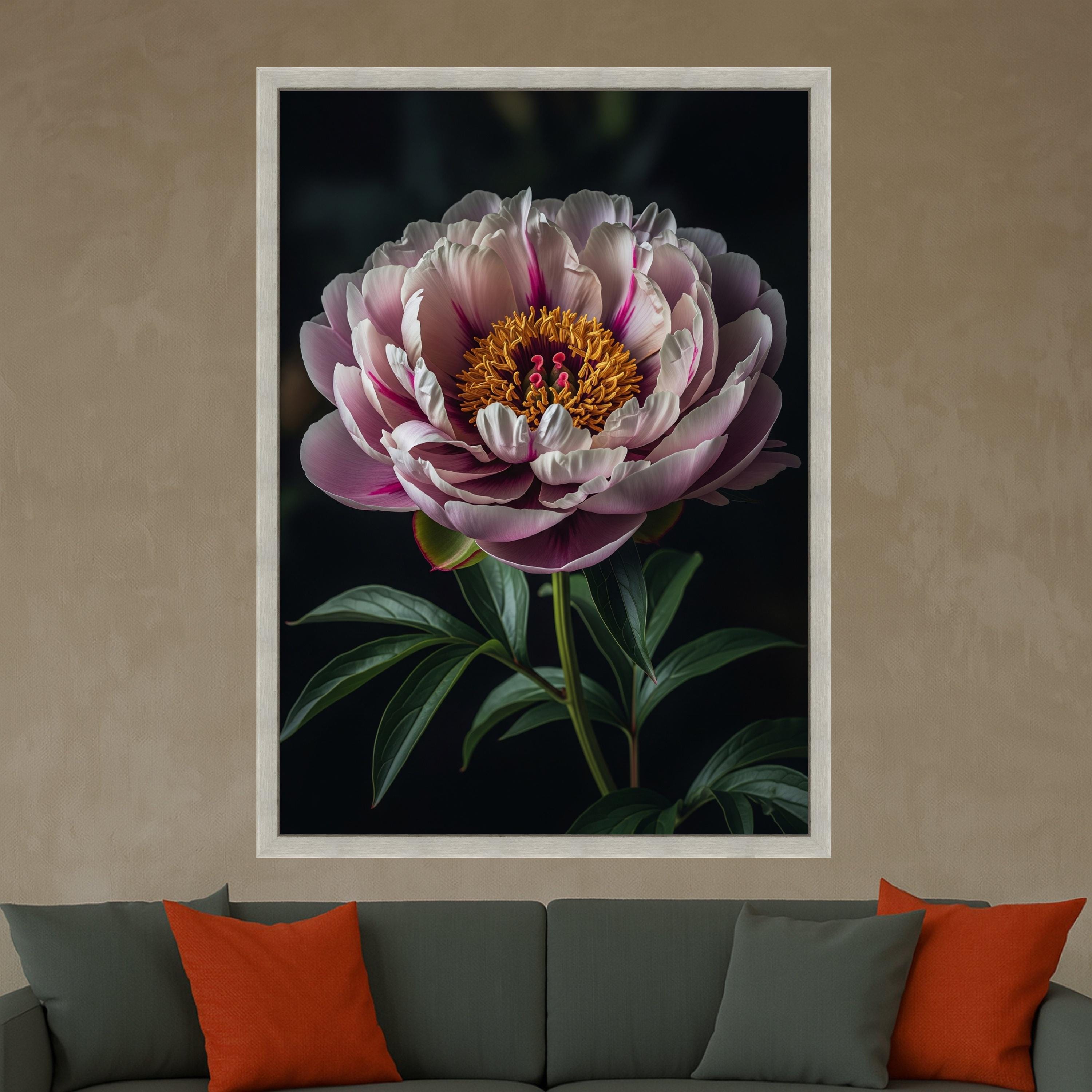 Elegant Pink Peony Bloom Canvas, Floral Wall Art, Botanical Canvas Decor, Close-up Flower Print, Home Decoration Canvas Ready To Hang,