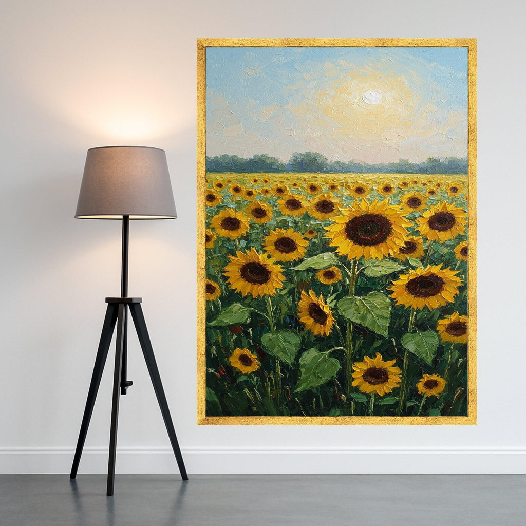 Sunflower Field Canvas Print – Bright Nature Wall Art, Ready to Hang Botanical Wall Decor for Living Room, Bedroom or Office