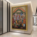 Ram Darbar Canvas Print – Hindu Wall Art of Lord Rama, Sita, Hanuman, Devotional Wall Decoration, Indian Spiritual Wall Decor, Ready to Hang