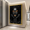 Black and Gold Portrait Canvas Print – Glam Wall Art, Modern Luxury Wall Decoration, Bold Fashion Wall Decor, Ready to Hang Canvas