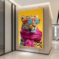 Leopard Canvas Print – Funny Animal Wall Art, Cool Cat with Sunglasses, Bold Pop Art Wall Decor, Modern Wall Decoration, Ready to Hang