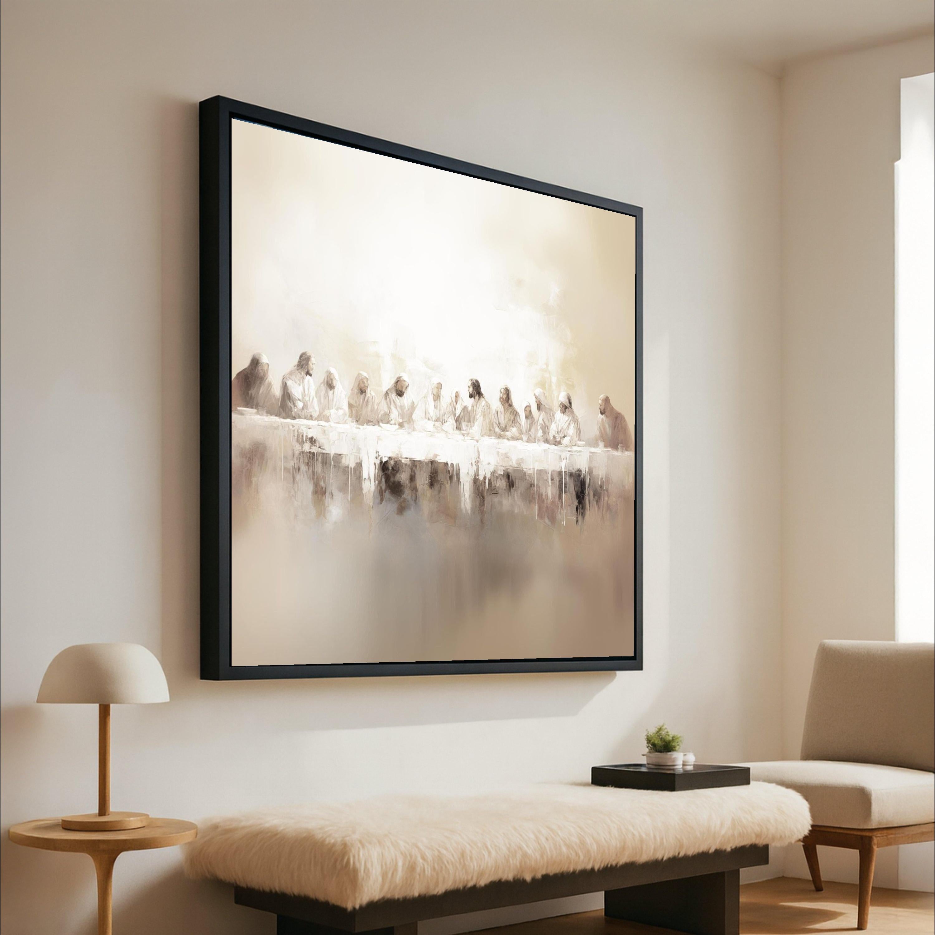 Last Supper Canvas Wall Art – Christian Wall Decor, Modern Religious Wall Art Ready to Hang