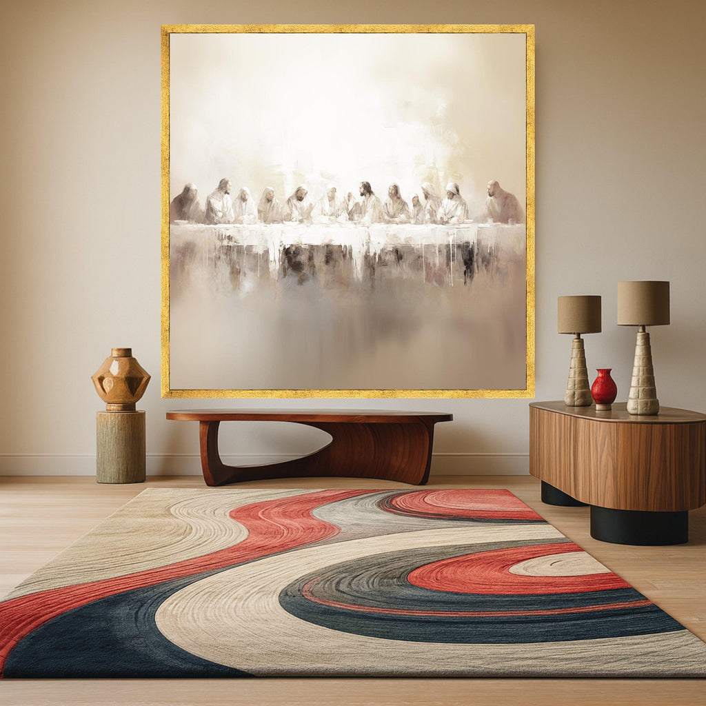 Last Supper Canvas Wall Art – Christian Wall Decor, Modern Religious Wall Art Ready to Hang