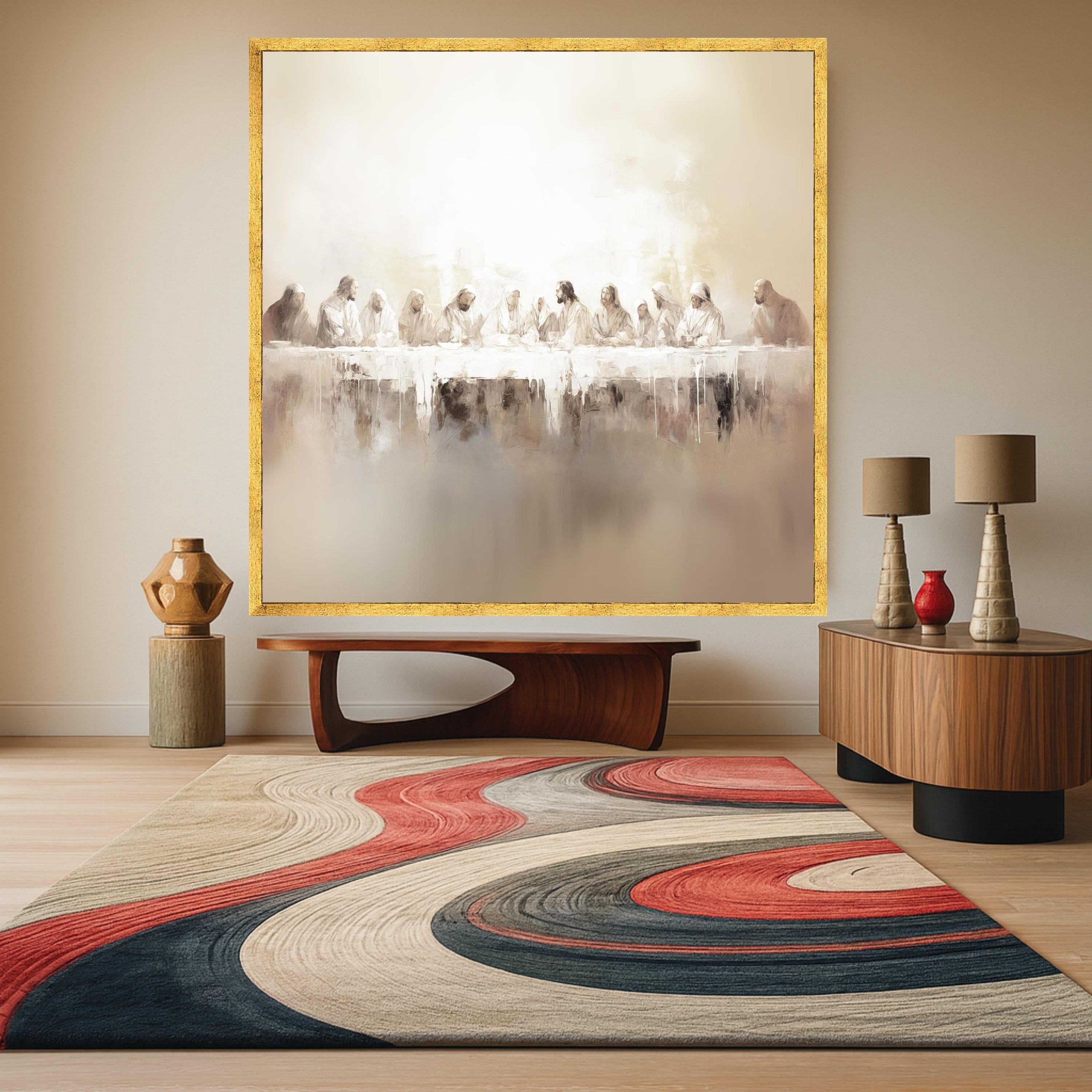 Last Supper Canvas Wall Art – Christian Wall Decor, Modern Religious Wall Art Ready to Hang
