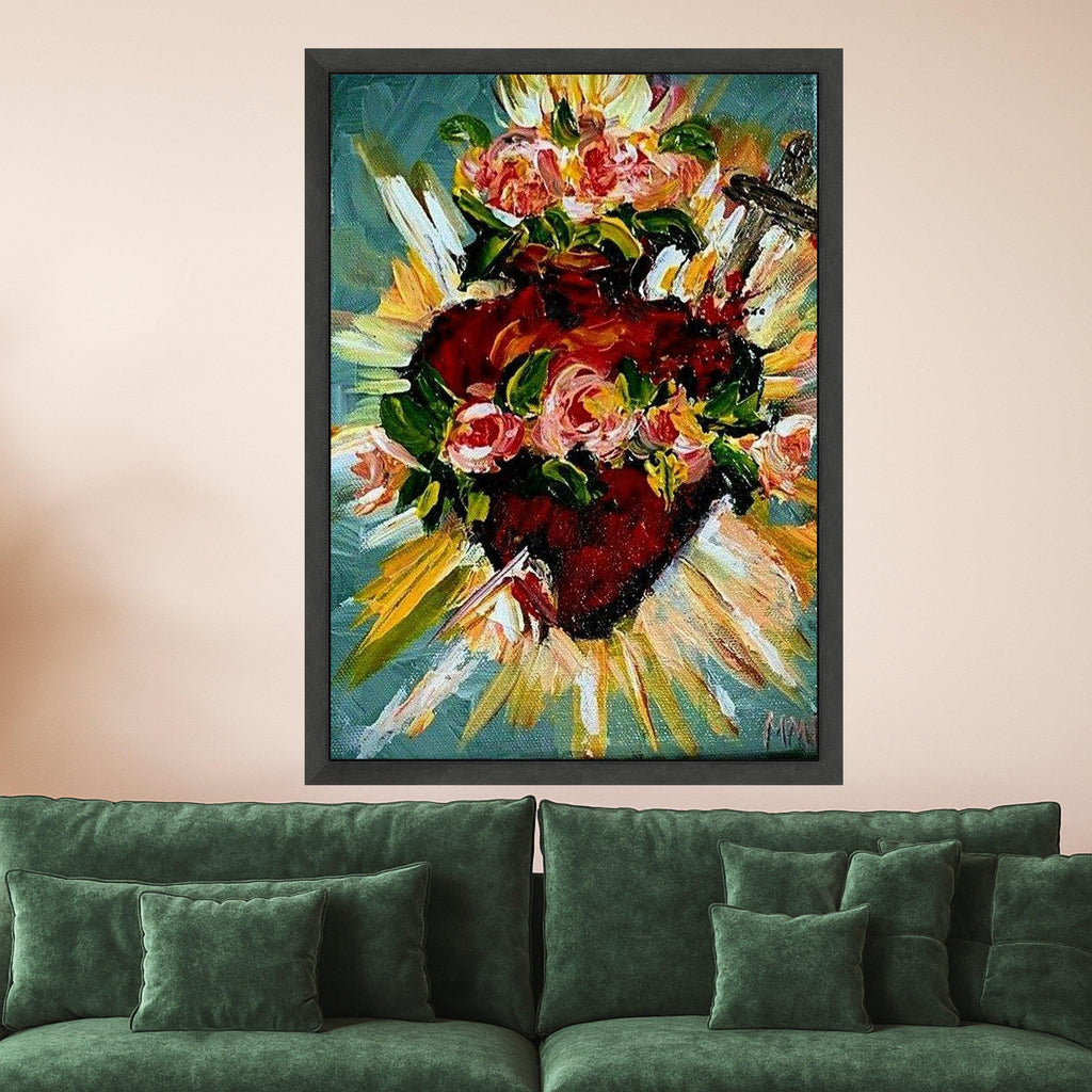 Sacred Heart Canvas Wall Art – Christian Wall Decor, Religious Wall Art Ready to Hang