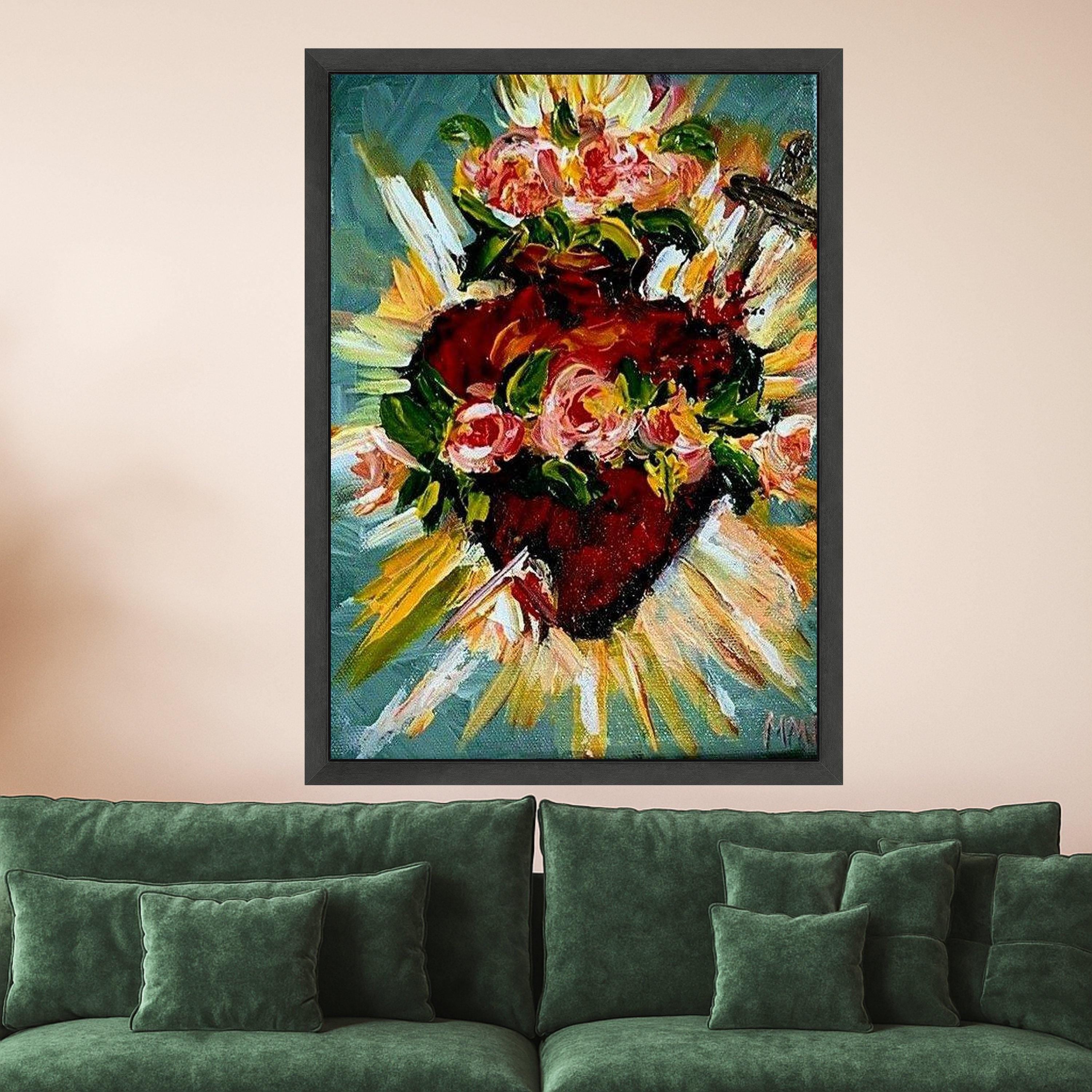 Sacred Heart Canvas Wall Art – Christian Wall Decor, Religious Wall Art Ready to Hang
