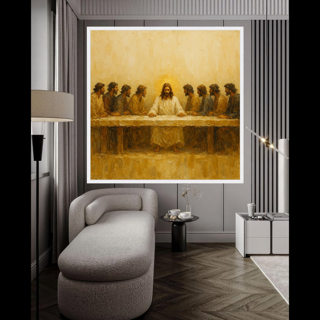 The Last Supper Canvas Wall Art, Religious Jesus and Apostles Painting, Spiritual Christian Home Decor, Biblical Scene Canvas Ready To Hang,