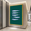 Sardine Canvas Print – Coastal Kitchen Wall Art, Minimalist Fish Wall Decor, Ready to Hang Wall Decoration