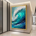 Ocean Wave Art Canvas Wall Art Print Abstract Blue Sea Coastal Decor Wall Decoration Ready to Hang Home Accent