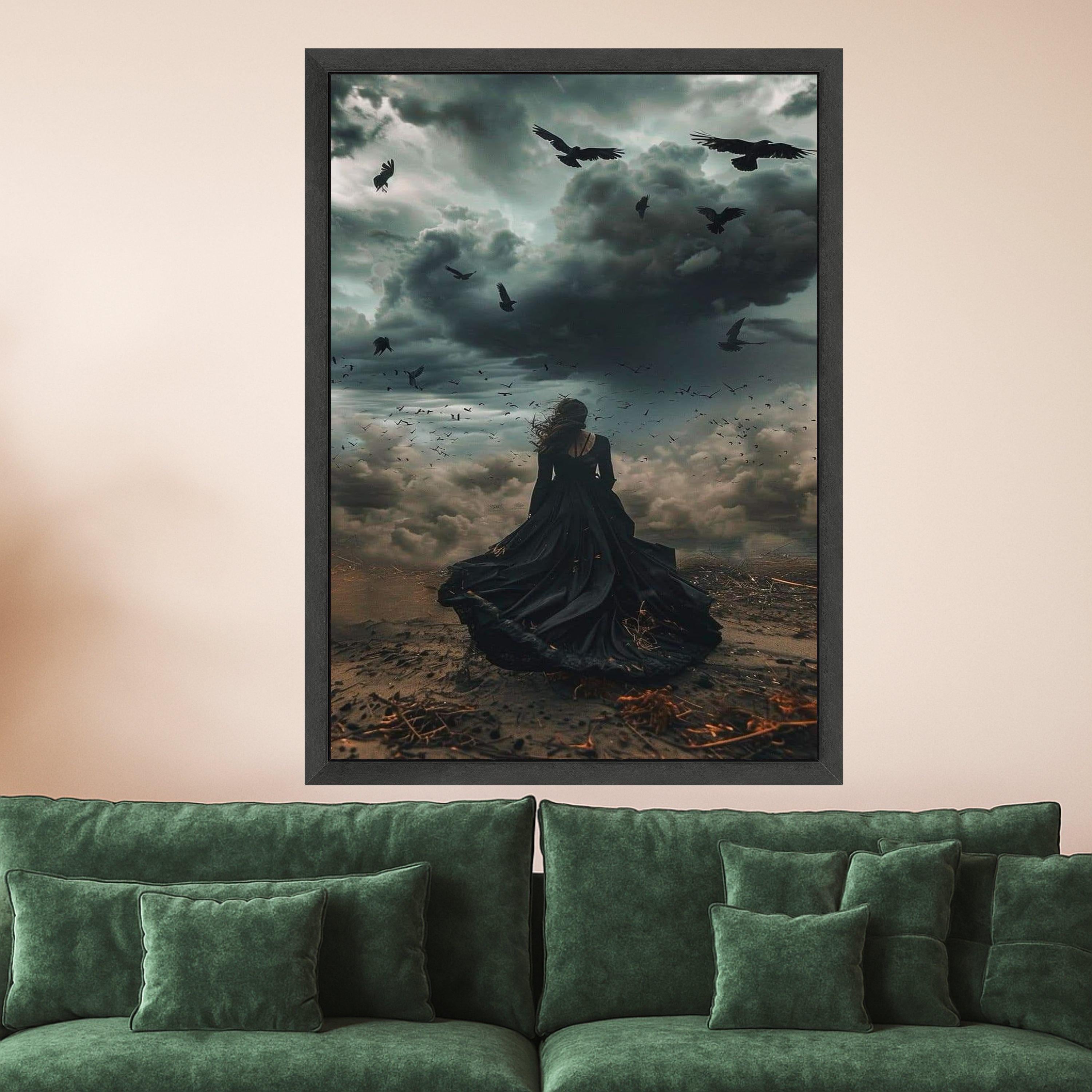 Gothic Canvas Print Wall Decoration – Dark Fantasy Wall Art Ready to Hang Wall Decor