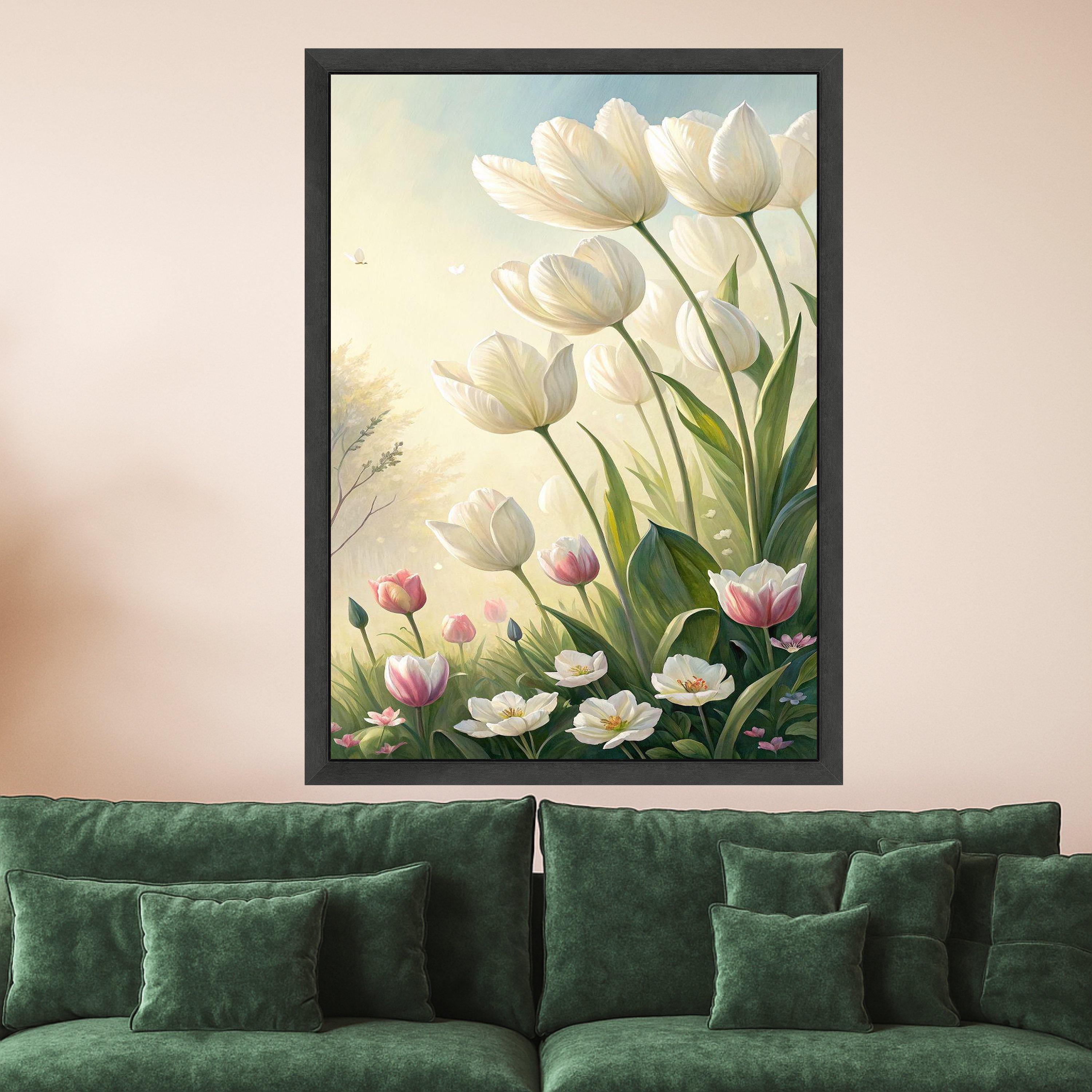Tulip Canvas Print Wall Decoration – Spring Floral Wall Art Ready to Hang Wall Decor