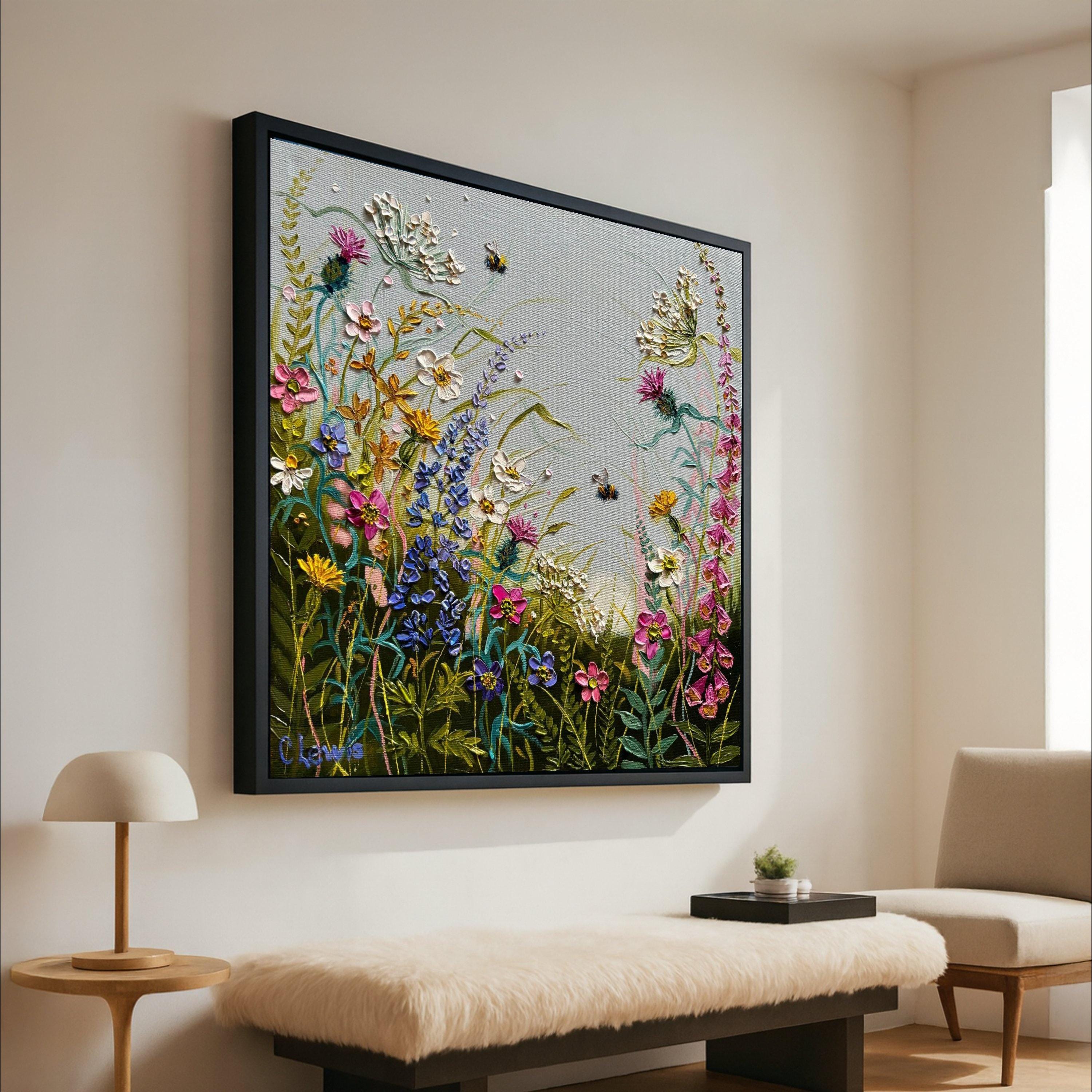 Wildflower Canvas Print Wall Decoration – Nature Inspired Floral Wall Art Ready to Hang Wall Decor