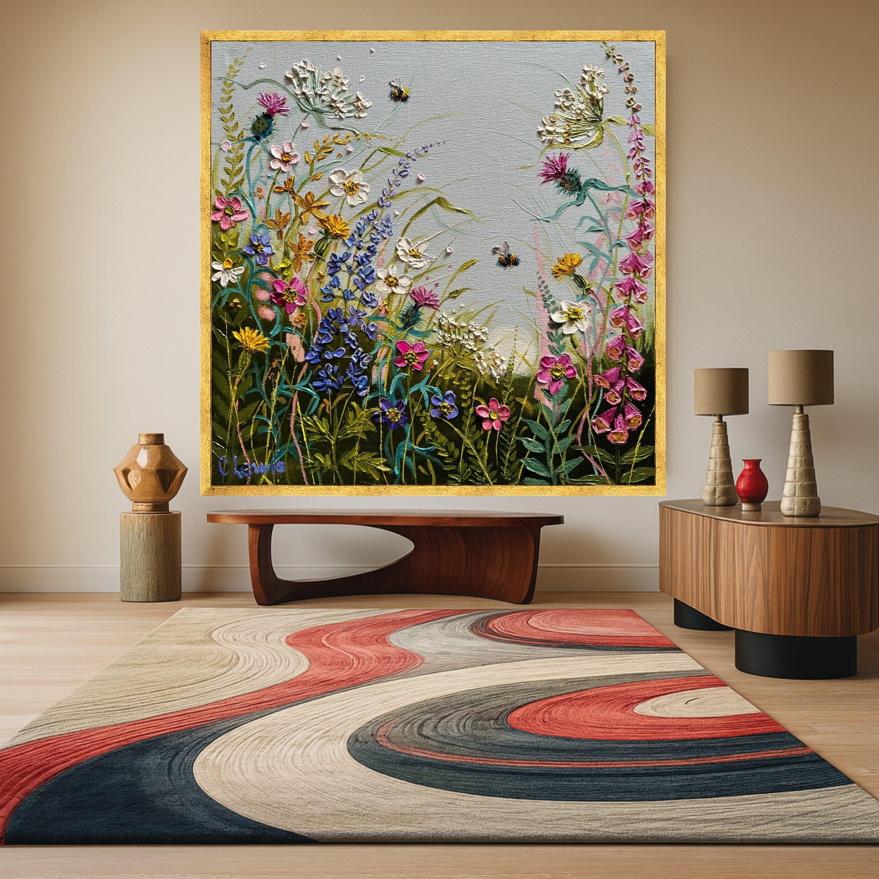 Wildflower Canvas Print Wall Decoration – Nature Inspired Floral Wall Art Ready to Hang Wall Decor