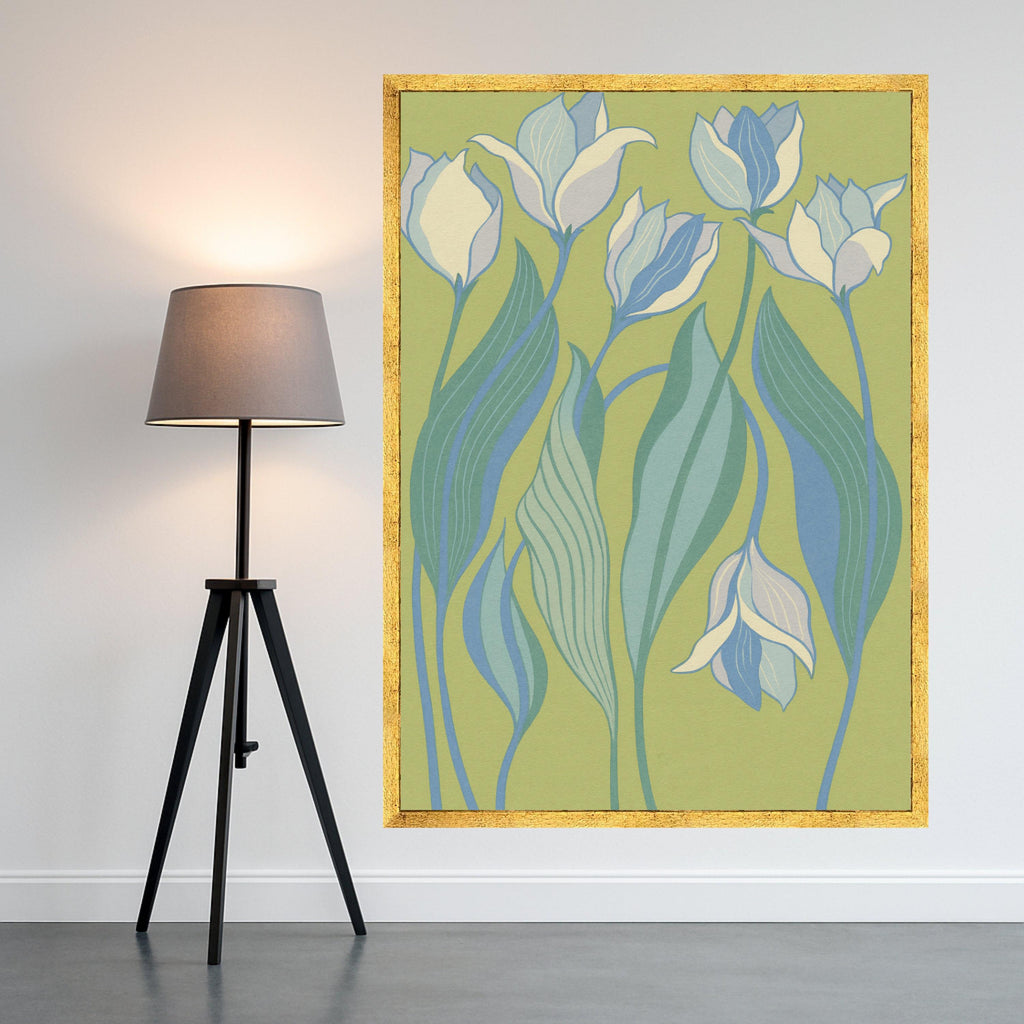 Botanical Canvas Print Wall Decoration – Modern Floral Wall Art Ready to Hang Wall Decor