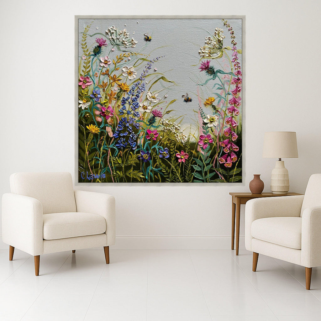 Wildflower Canvas Print Wall Decoration – Nature Inspired Floral Wall Art Ready to Hang Wall Decor