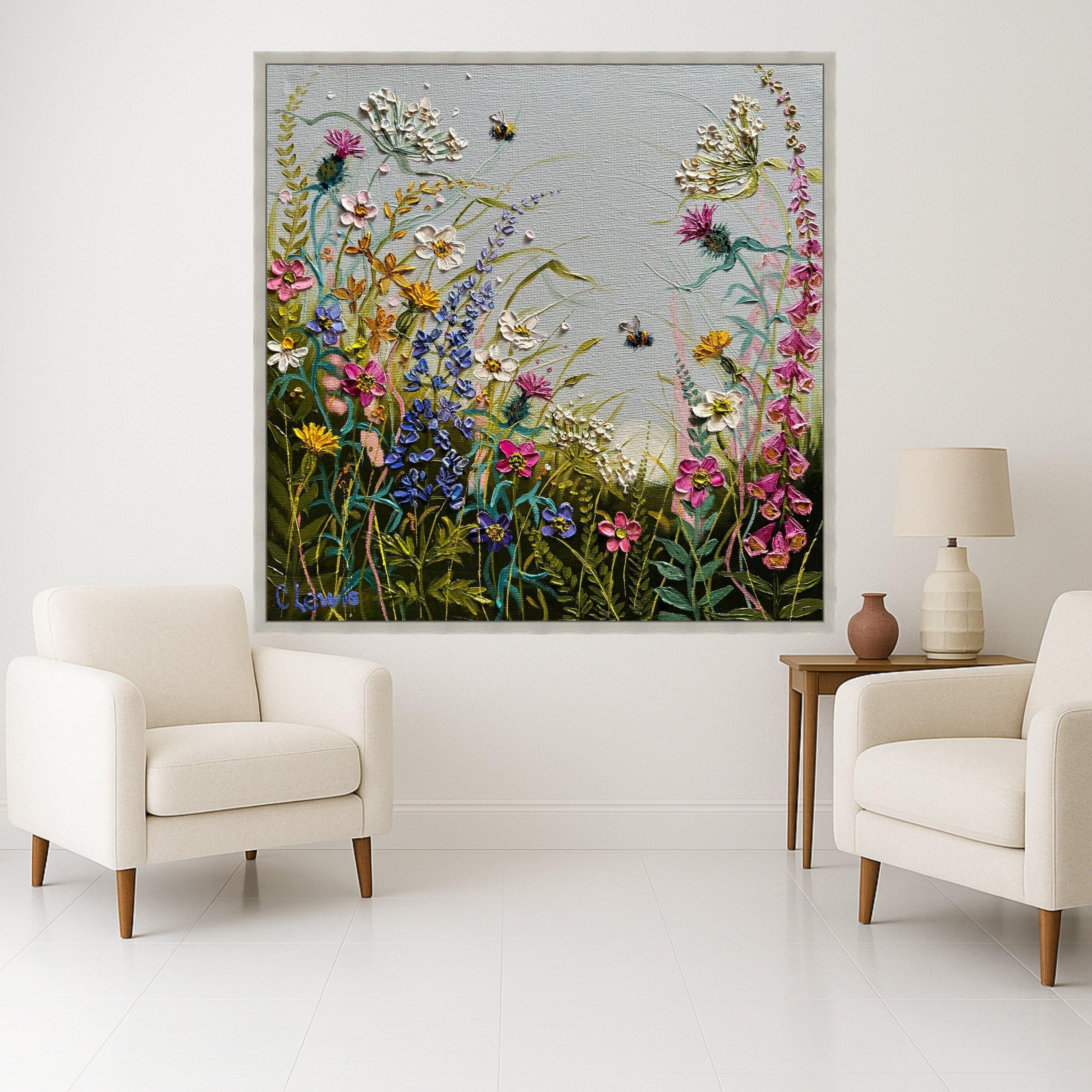 Wildflower Canvas Print Wall Decoration – Nature Inspired Floral Wall Art Ready to Hang Wall Decor