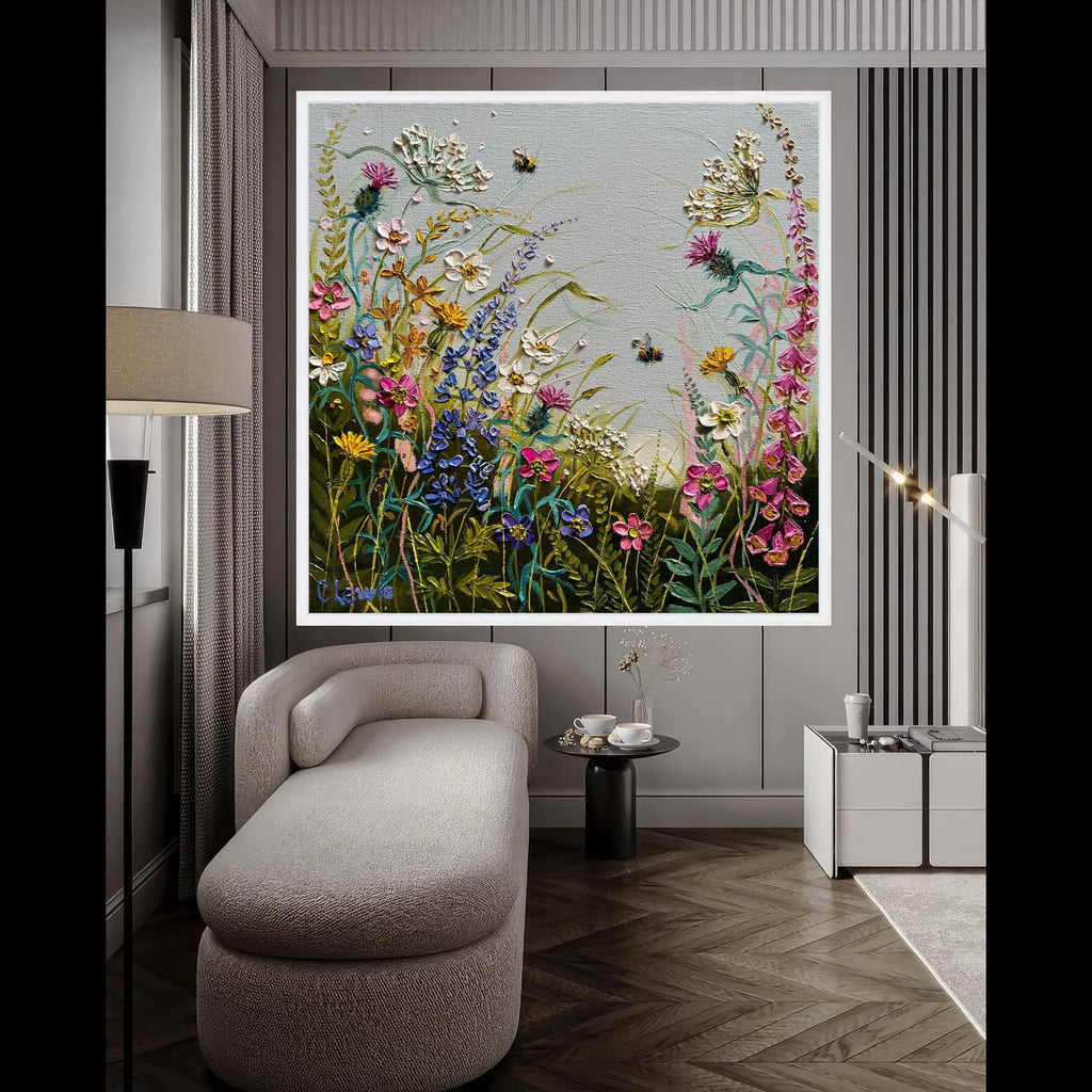 Wildflower Canvas Print Wall Decoration – Nature Inspired Floral Wall Art Ready to Hang Wall Decor