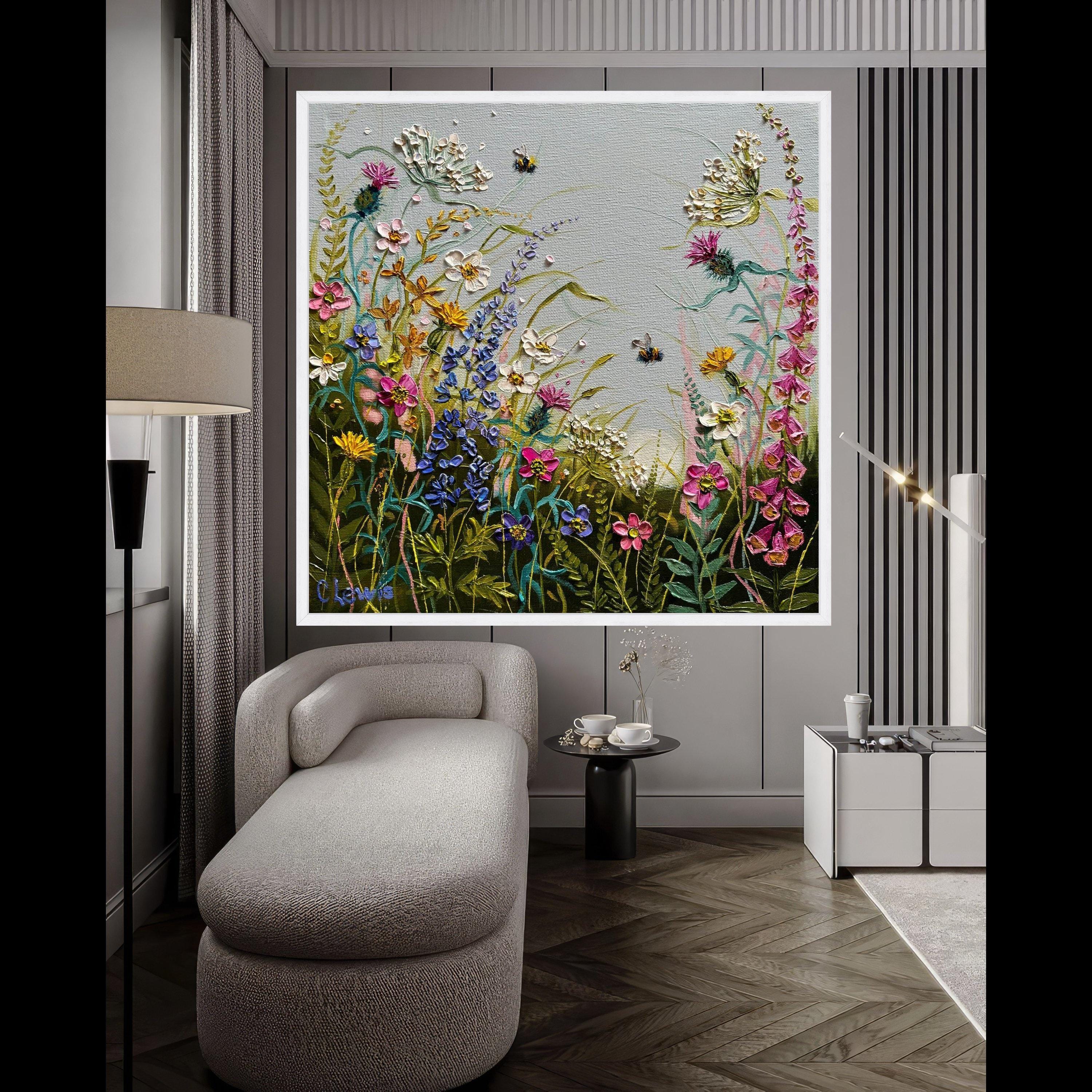 Wildflower Canvas Print Wall Decoration – Nature Inspired Floral Wall Art Ready to Hang Wall Decor