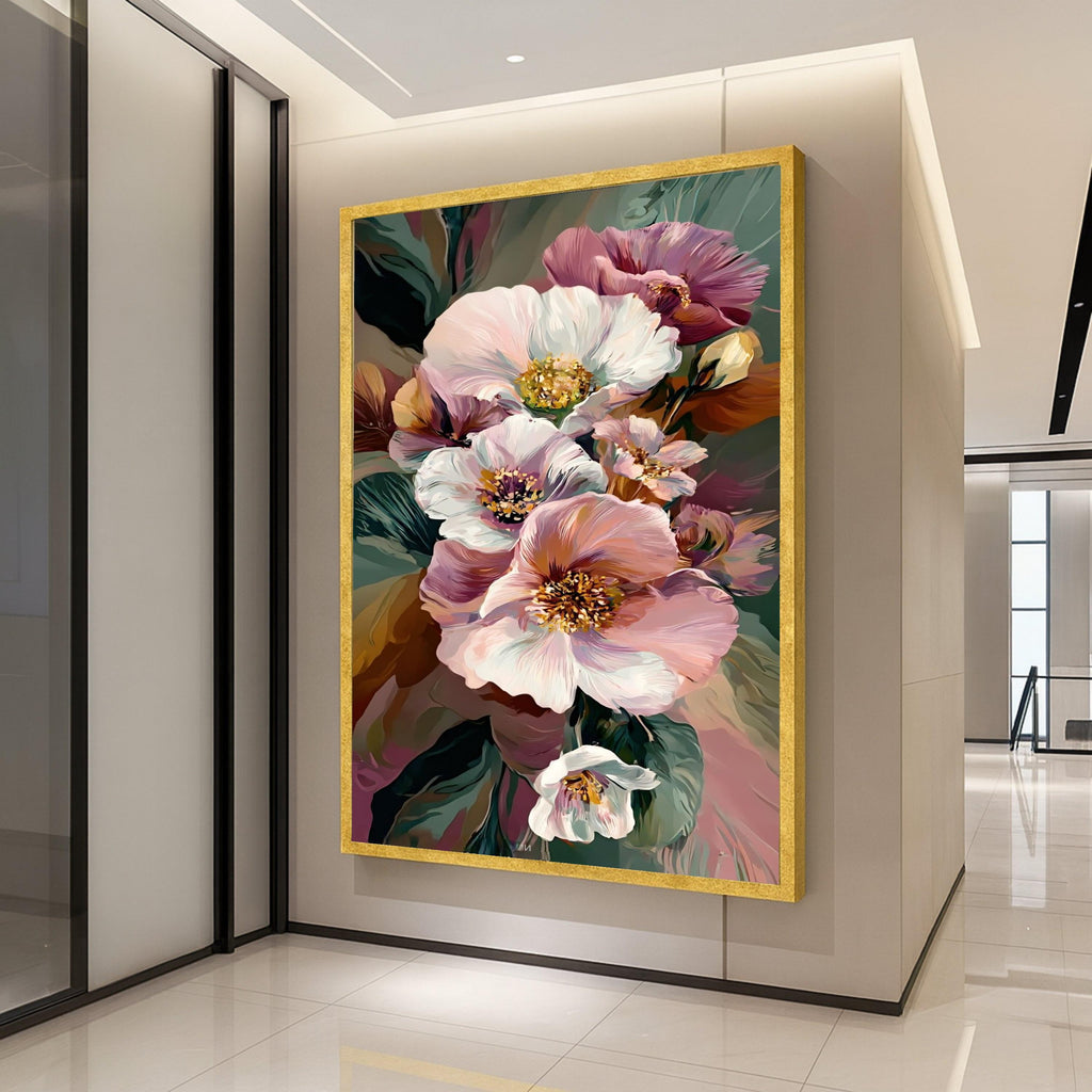 Floral Canvas Print Wall Decoration – Modern Flower Wall Art Ready to Hang Wall Decor