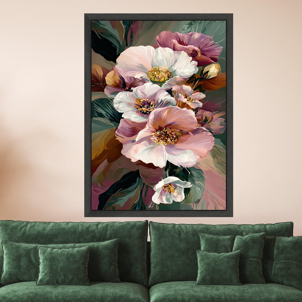 Floral Canvas Print Wall Decoration – Modern Flower Wall Art Ready to Hang Wall Decor
