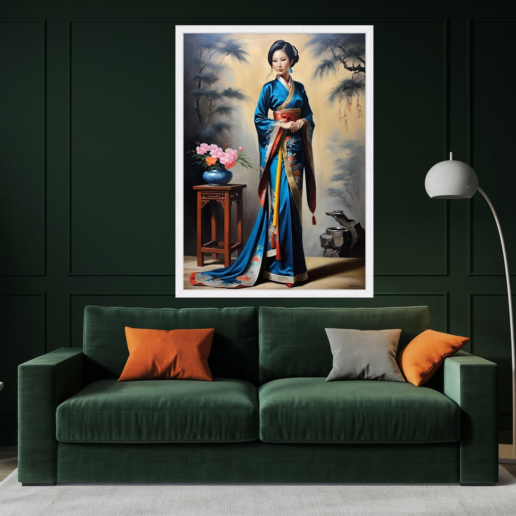 Elegant Kimono Canvas Print – Cultural Portrait Wall Art – Asian Wall Decoration – Timeless Wall Decor – Ready to Hang Artwork
