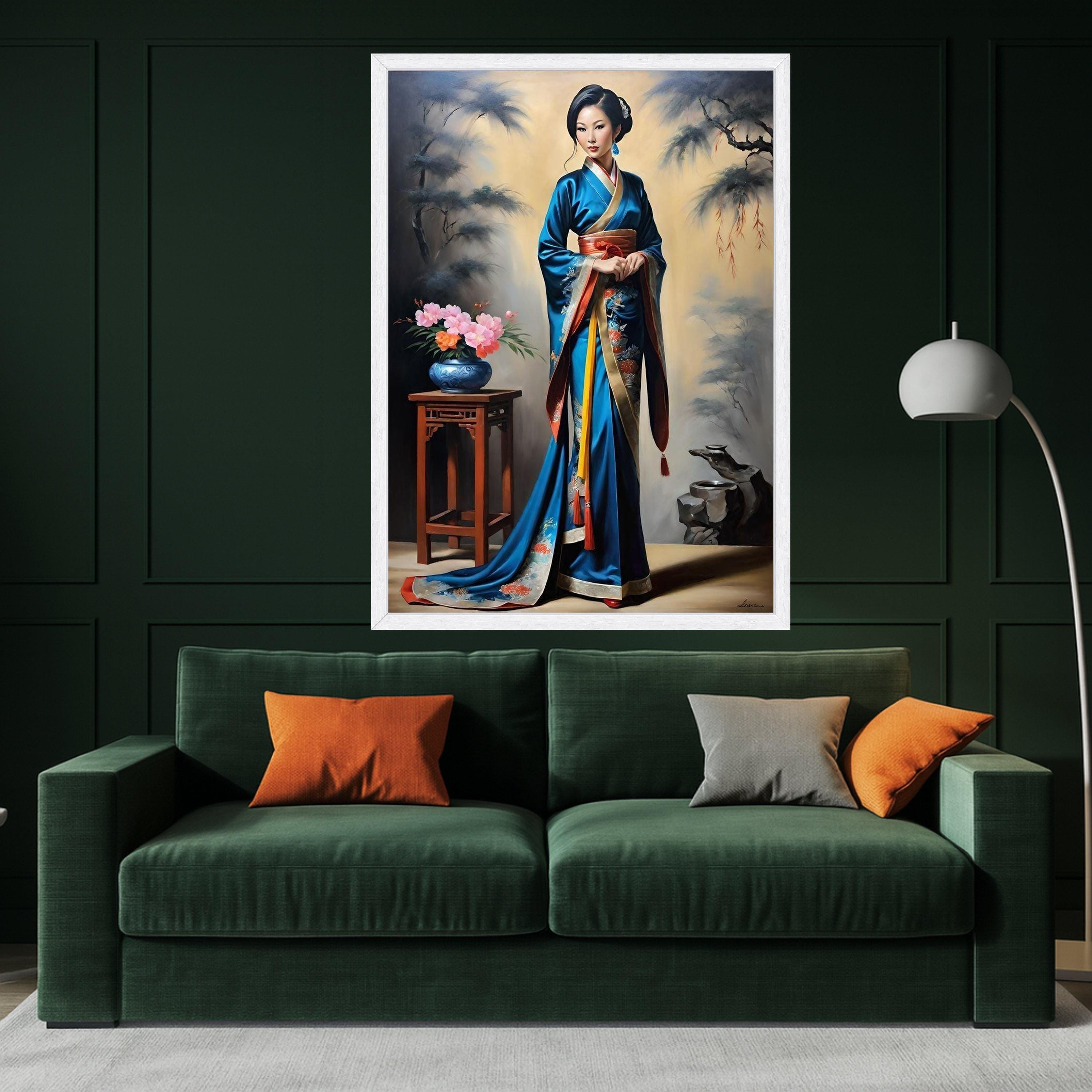 Elegant Kimono Canvas Print – Cultural Portrait Wall Art – Asian Wall Decoration – Timeless Wall Decor – Ready to Hang Artwork