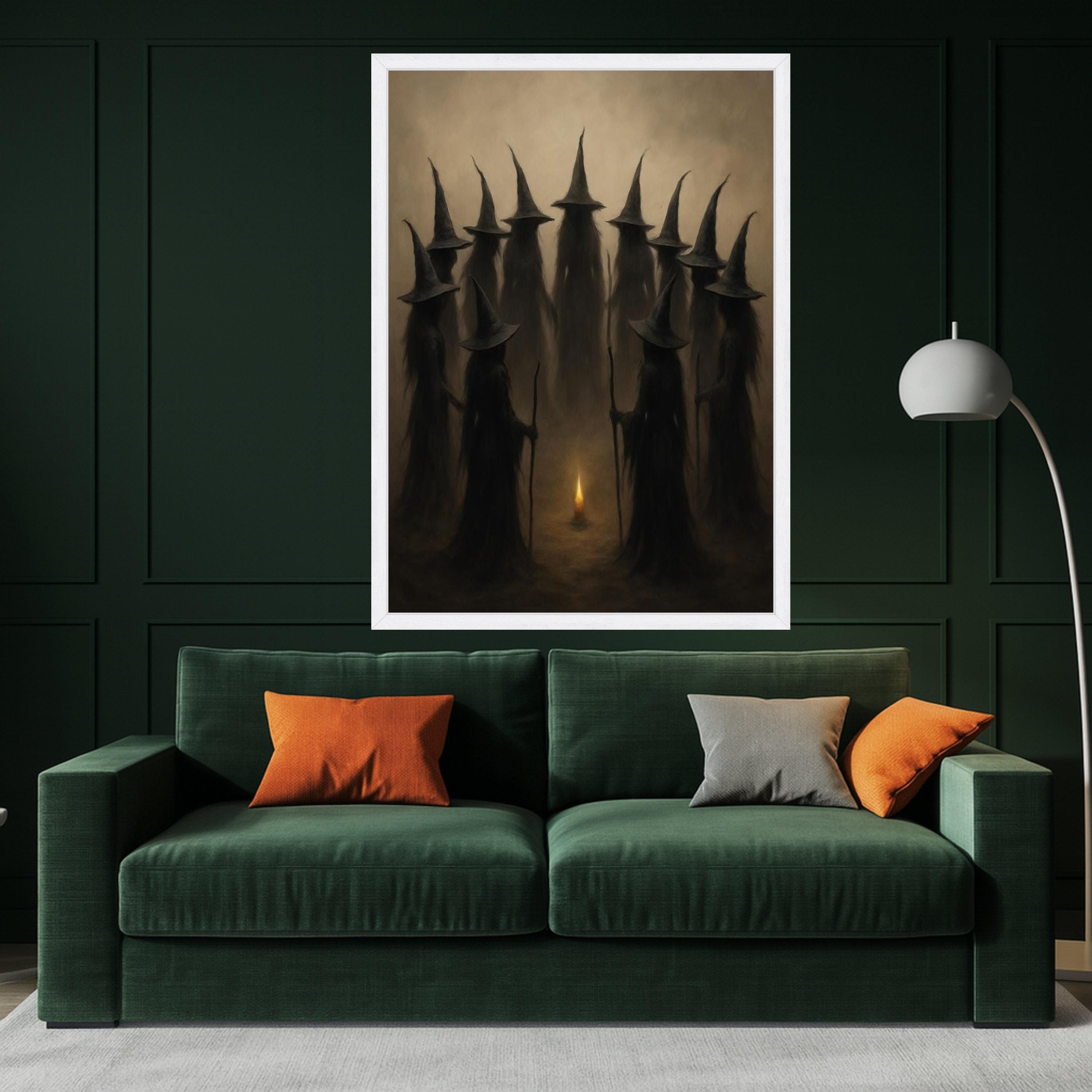 Dark Witch Coven Canvas Print – Gothic Wall Art, Wall Decor, Ready to Hang Halloween Wall Decoration